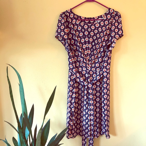 NWOT Yumi Faris Floral Print Cap Sleeve Dress - Picture 1 of 8